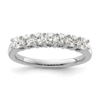 14K White Gold 7-Stone Shared Prong 3/4 carat Complete Round Diamond Band