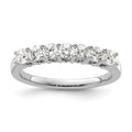 14K White Gold 7-Stone Shared Prong 3/4 carat Complete Round Diamond Band