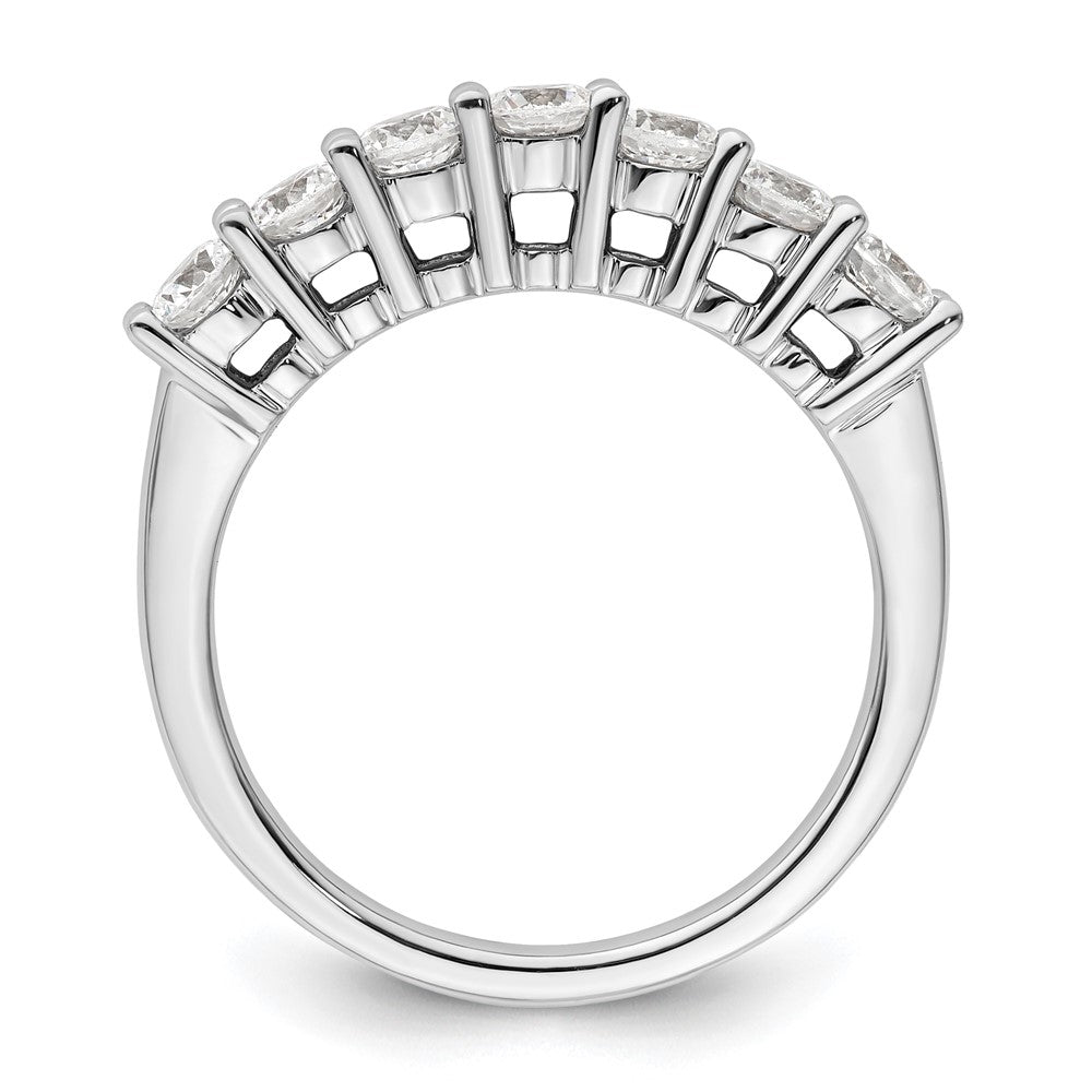 14K White Gold 7-Stone Shared Prong 1 carat Complete Round Diamond Band