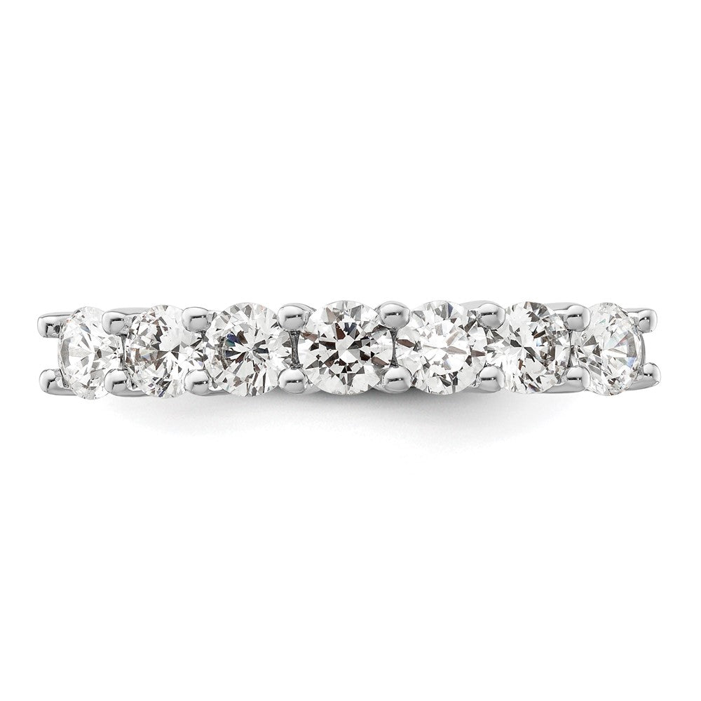 14K White Gold 7-Stone Shared Prong 1 carat Complete Round Diamond Band