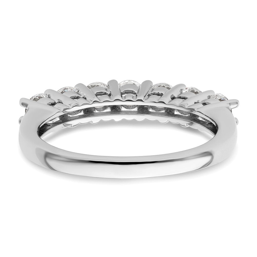 14K White Gold 7-Stone Shared Prong 1 carat Complete Round Diamond Band
