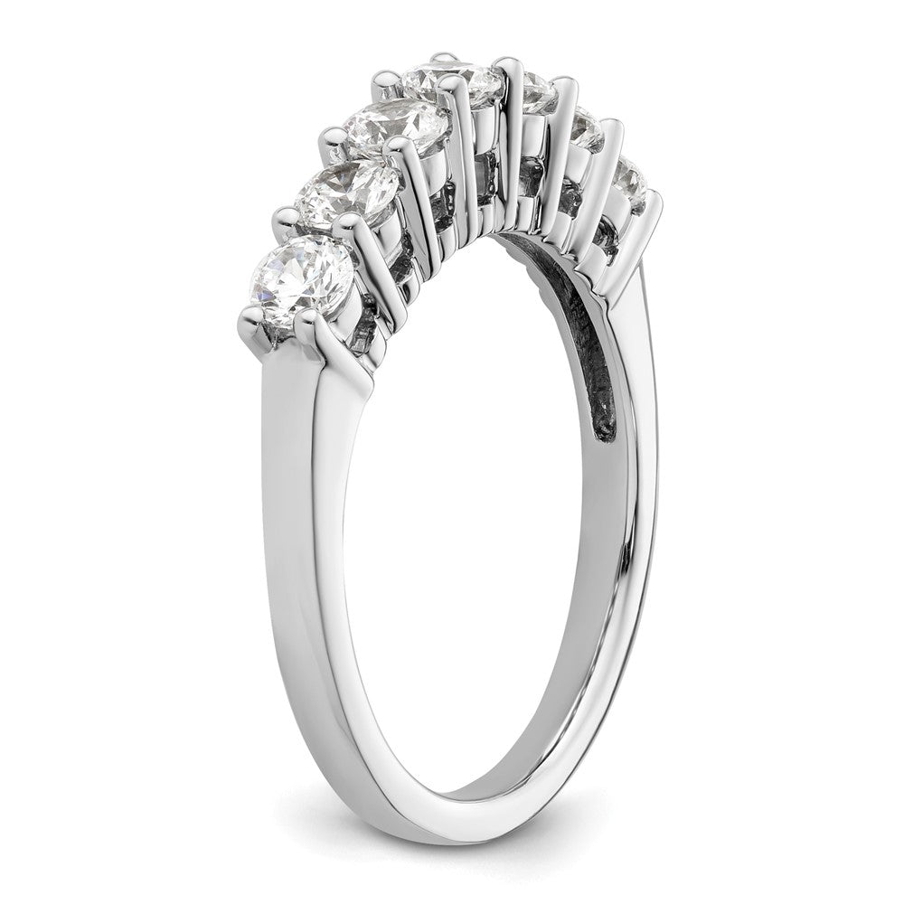 14K White Gold 7-Stone Shared Prong 1 carat Complete Round Diamond Band
