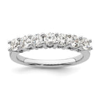 14K White Gold 7-Stone Shared Prong 1 carat Complete Round Diamond Band