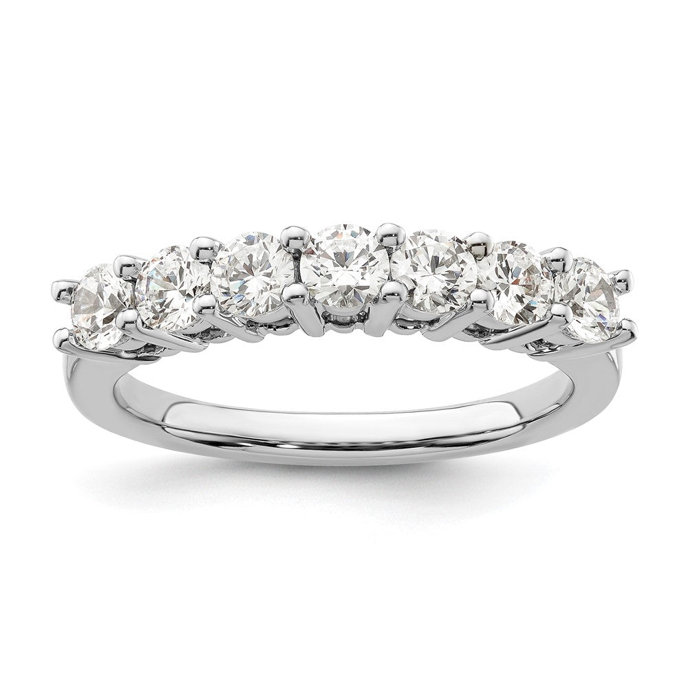 14K White Gold 7-Stone Shared Prong 1 carat Complete Round Diamond Band