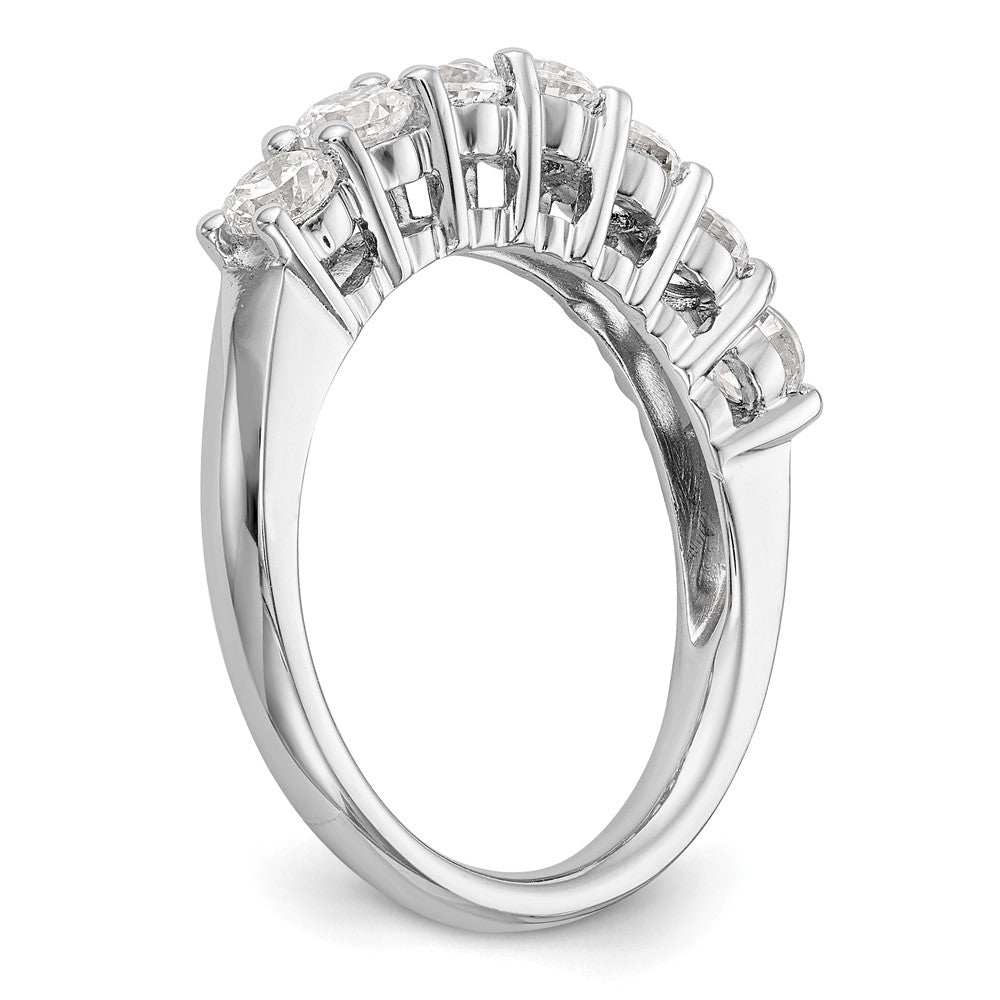 14K White Gold 7-Stone Shared Prong 1.2 carat Complete Round Diamond Band