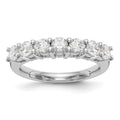 14K White Gold 7-Stone Shared Prong 1.2 carat Complete Round Diamond Band