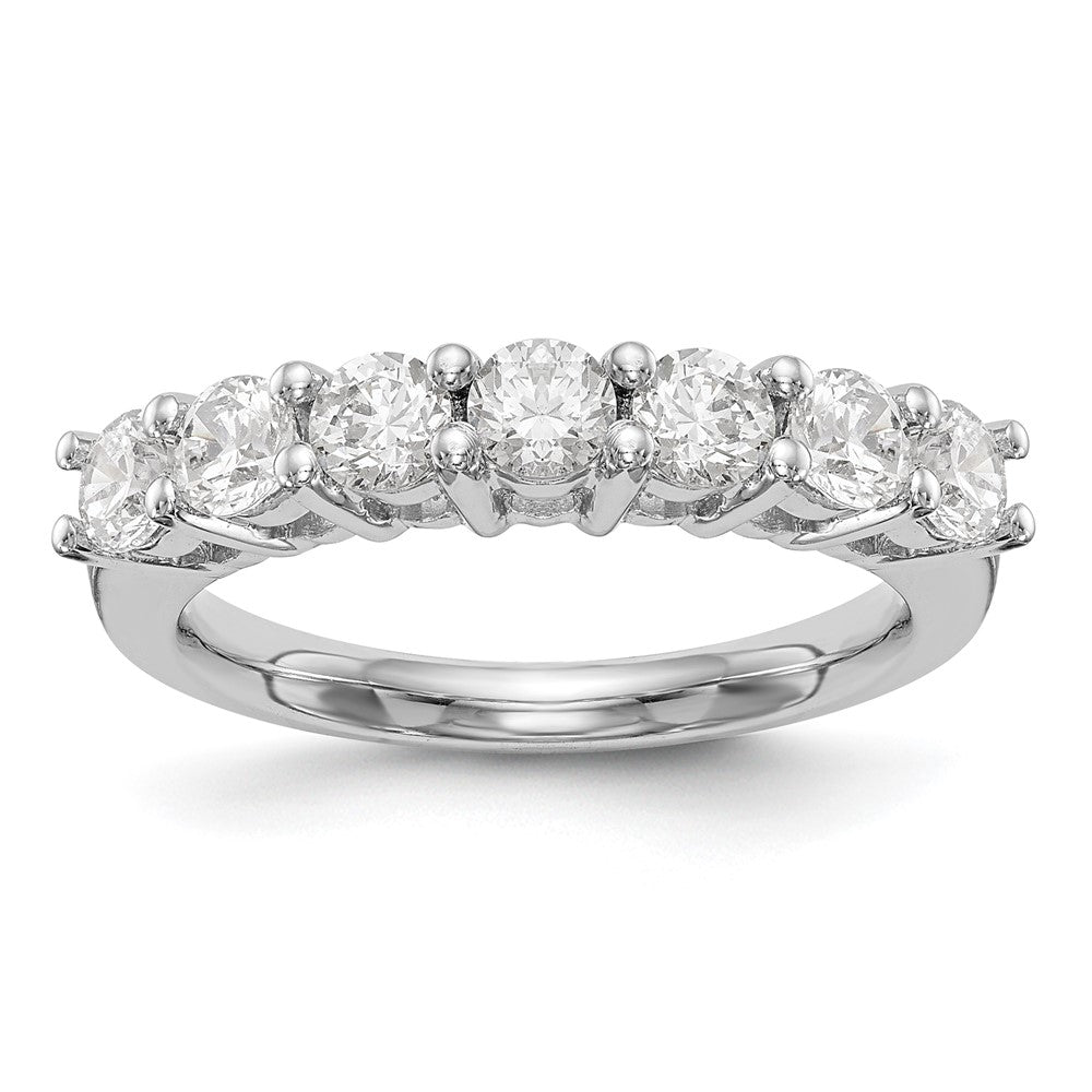 14K White Gold 7-Stone Shared Prong 1.2 carat Complete Round Diamond Band