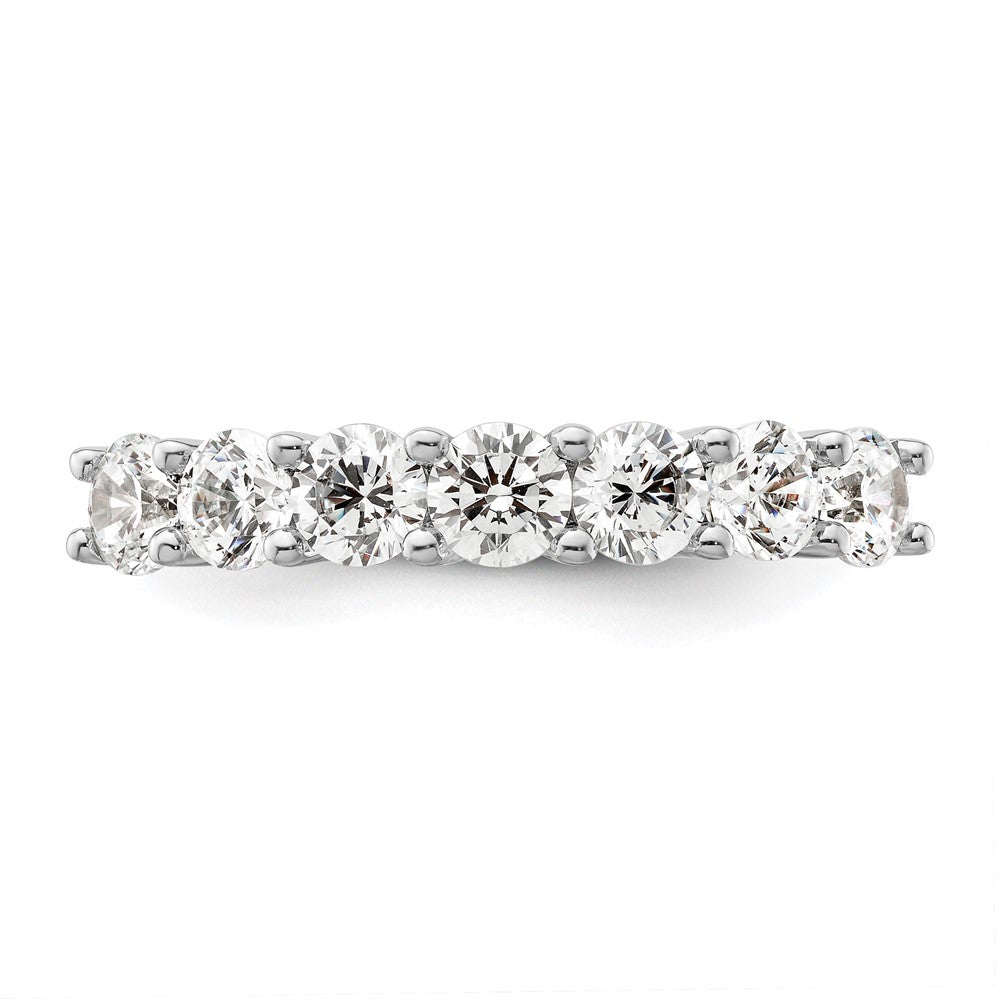 14K White Gold 7-Stone Shared Prong 1.6 carat Complete Round Diamond Band