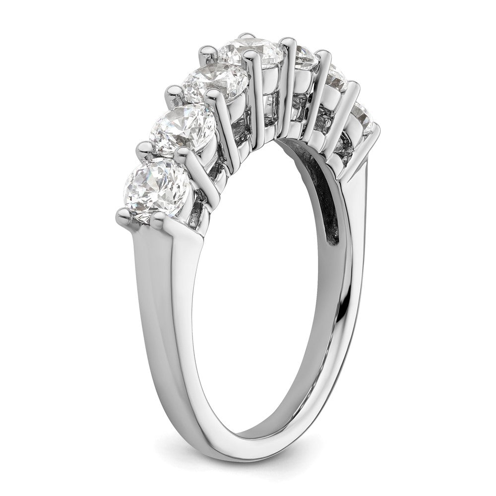 14K White Gold 7-Stone Shared Prong 1.6 carat Complete Round Diamond Band