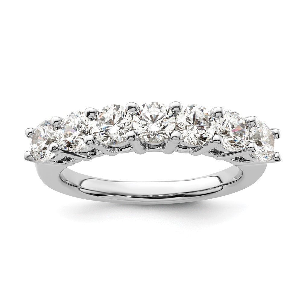 14K White Gold 7-Stone Shared Prong 1.6 carat Complete Round Diamond Band