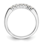 14K White Gold 7-Stone Shared Prong 1/4 carat Complete Round Diamond Band