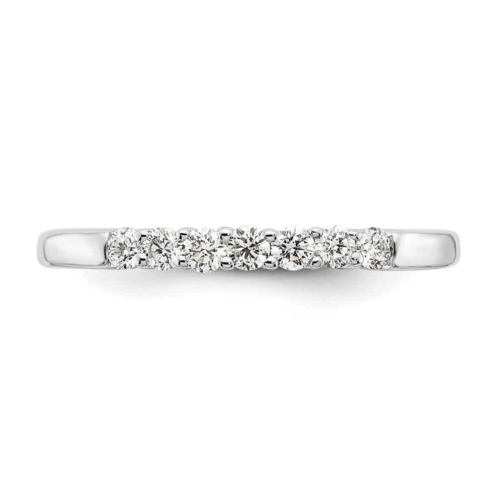 14K White Gold 7-Stone Shared Prong 1/4 carat Complete Round Diamond Band