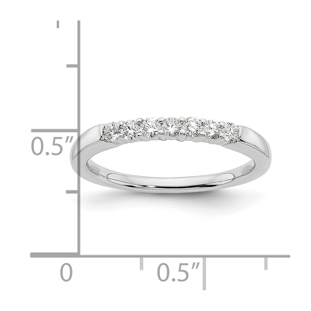14K White Gold 7-Stone Shared Prong 1/4 carat Complete Round Diamond Band