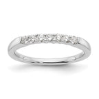 14K White Gold 7-Stone Shared Prong 1/4 carat Complete Round Diamond Band