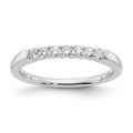 14K White Gold 7-Stone Shared Prong 1/4 carat Complete Round Diamond Band