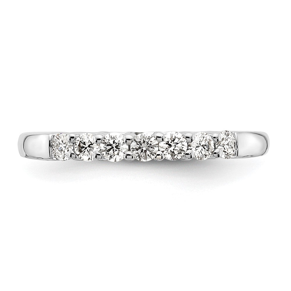 14K White Gold 7-Stone Shared Prong 1/3 carat Complete Round Diamond Band