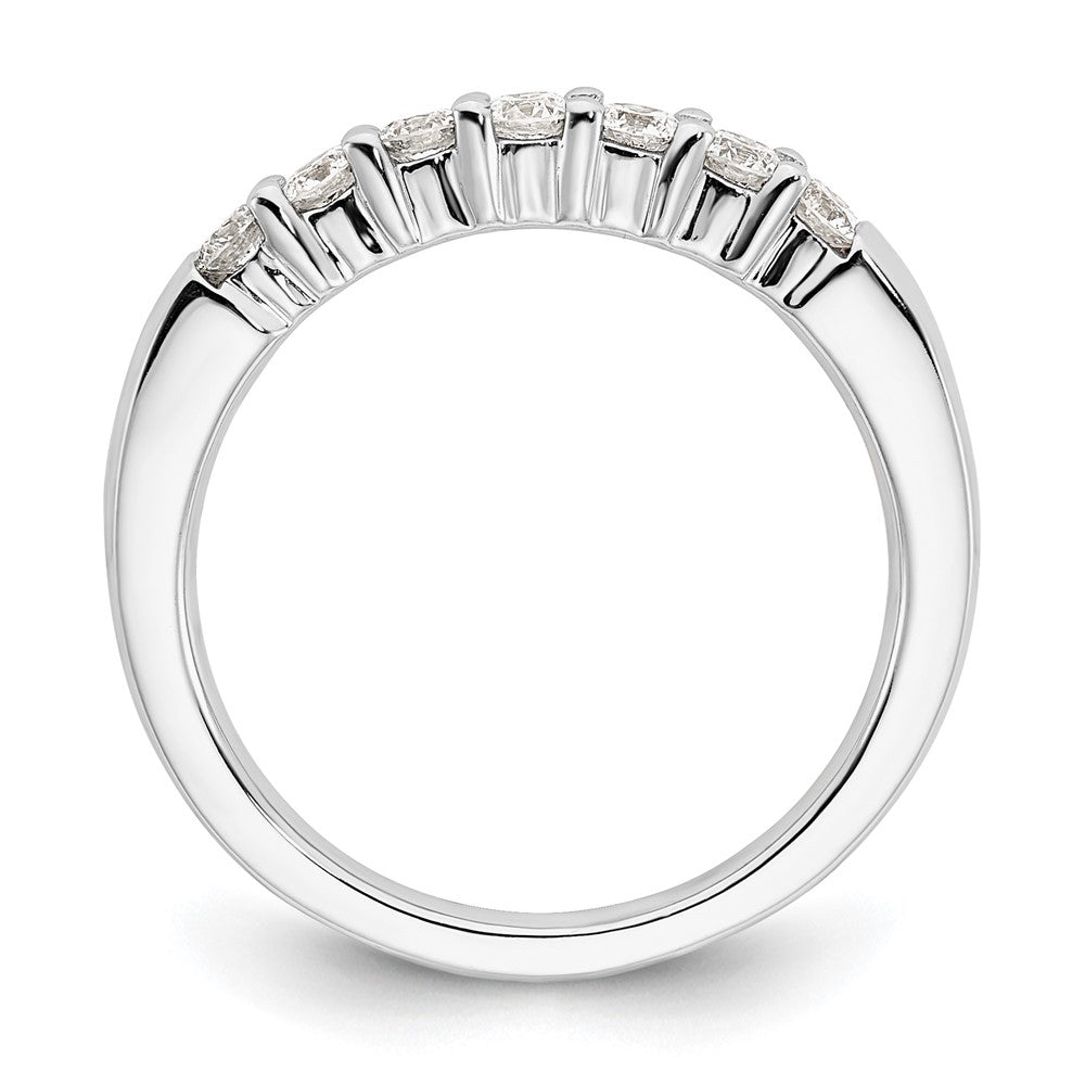 14K White Gold 7-Stone Shared Prong 1/2 carat Complete Round Diamond Band