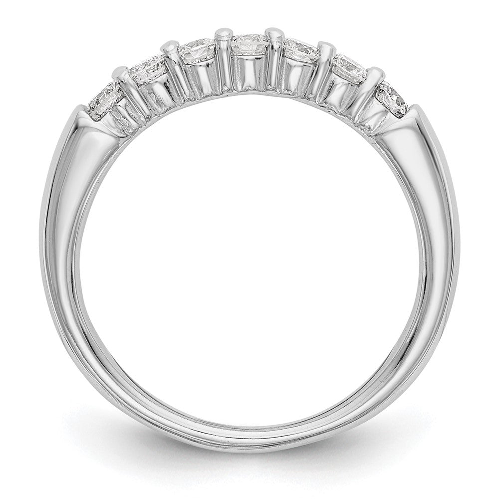 14K White Gold 7-Stone Shared Prong 3/4 carat Complete Round Diamond Band