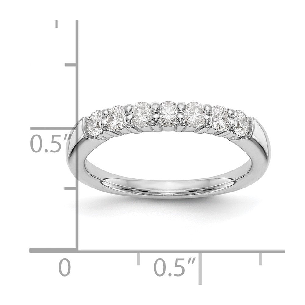 14k White Gold 3/4 carat Lab Grown Diamond VS/SI+ G+ Seven Stone Complete Fashion Band