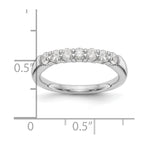 14K White Gold 7-Stone Shared Prong 3/4 carat Complete Round Diamond Band
