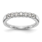 14K White Gold 7-Stone Shared Prong 3/4 carat Complete Round Diamond Band