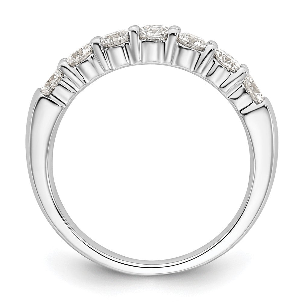 14k White Gold 1 carat Lab Grown Diamond VS/SI+ G+ Seven Stone Complete Fashion Band