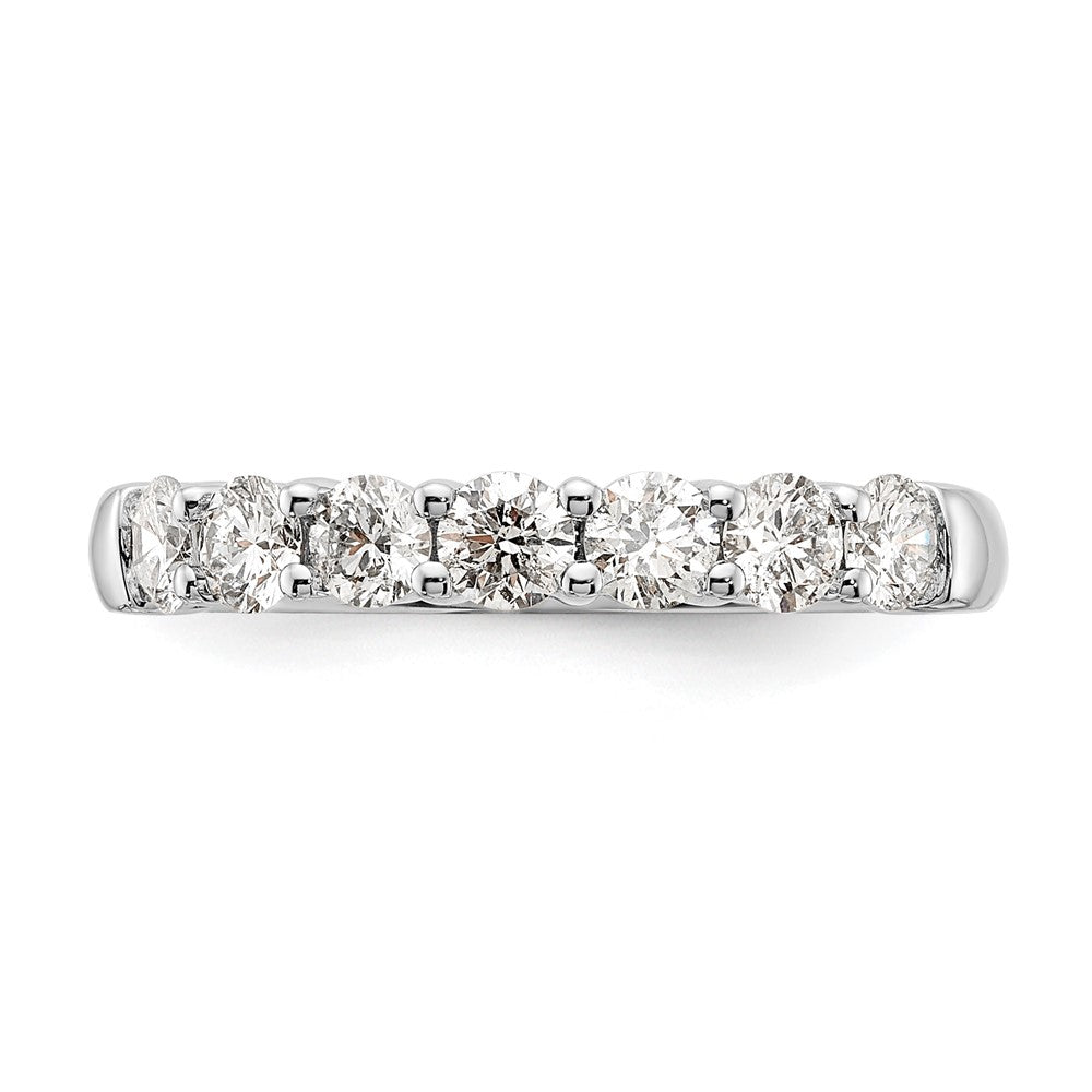 14K White Gold 7-Stone Shared Prong 1 carat Complete Round Diamond Band