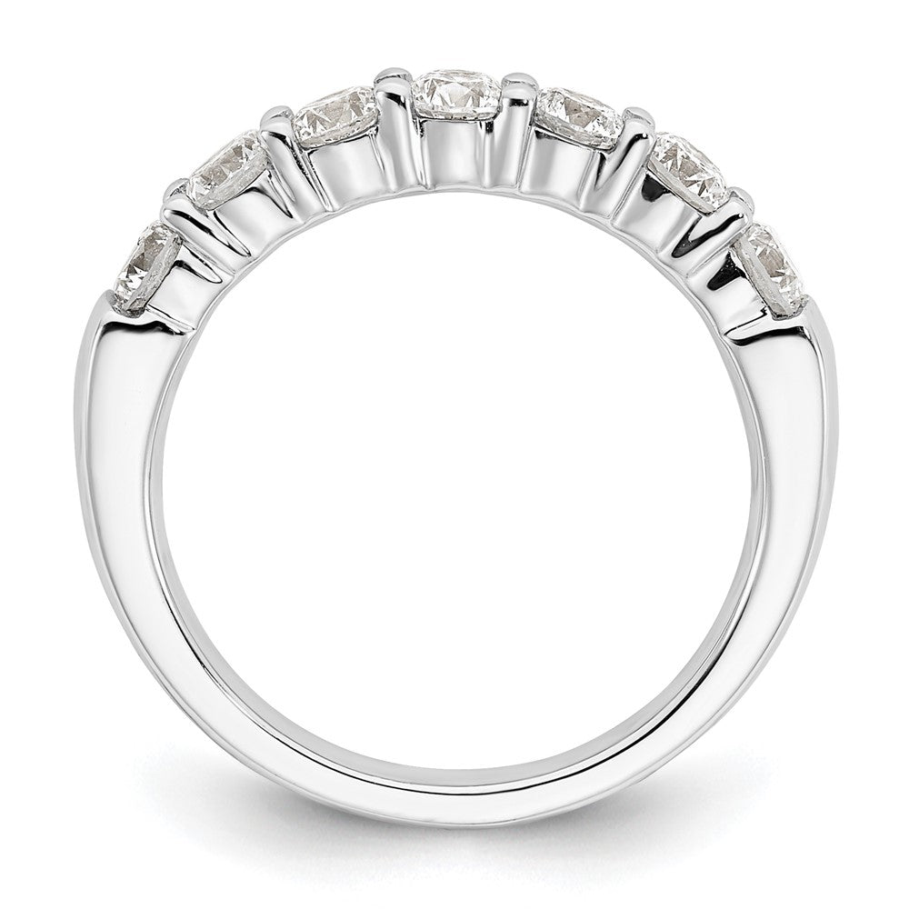 14K White Gold 7-Stone Shared Prong 1.2 carat Complete Round Diamond Band
