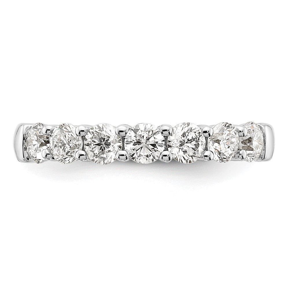14K White Gold 7-Stone Shared Prong 1.2 carat Complete Round Diamond Band