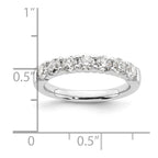 14K White Gold 7-Stone Shared Prong 1.2 carat Complete Round Diamond Band