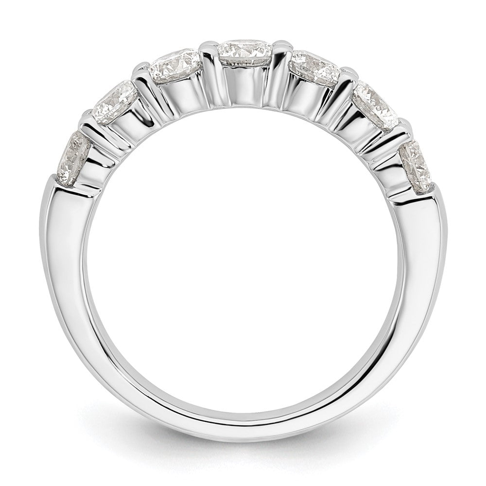 14K White Gold 7-Stone Shared Prong 1.6 carat Complete Round Diamond Band