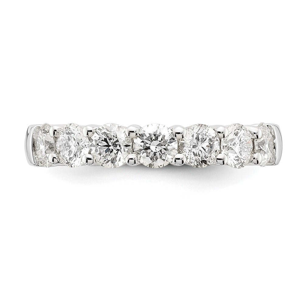14K White Gold 7-Stone Shared Prong 1.6 carat Complete Round Diamond Band