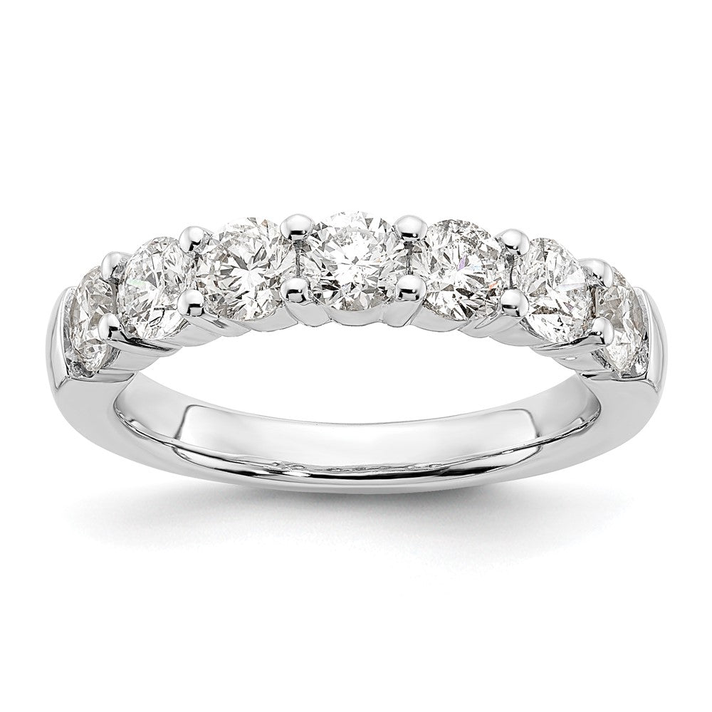 14K White Gold 7-Stone Shared Prong 1.6 carat Complete Round Diamond Band