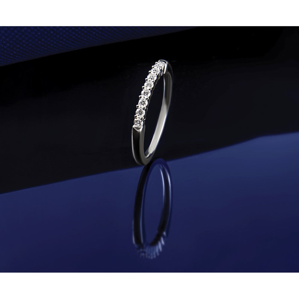 14k White Gold 1/2 carat Lab Grown Diamond VS/SI+ G+ Nine Stone Complete Fashion band
