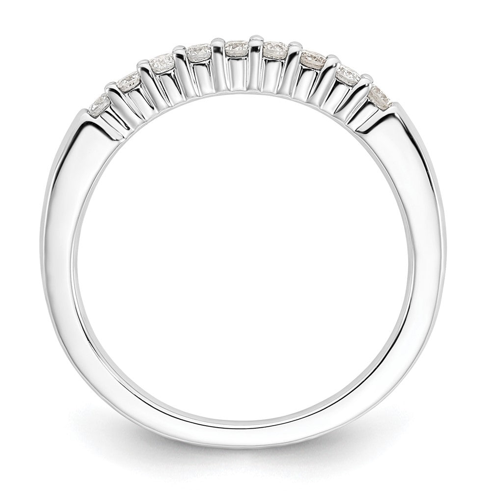 14K White Gold 9-Stone Shared Prong 1/5 carat Complete Round Diamond Band