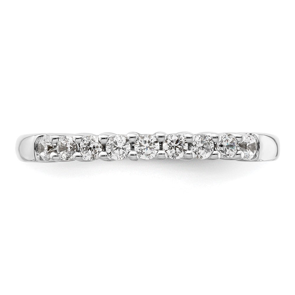14K White Gold 9-Stone Shared Prong 1/3 carat Complete Round Diamond Band