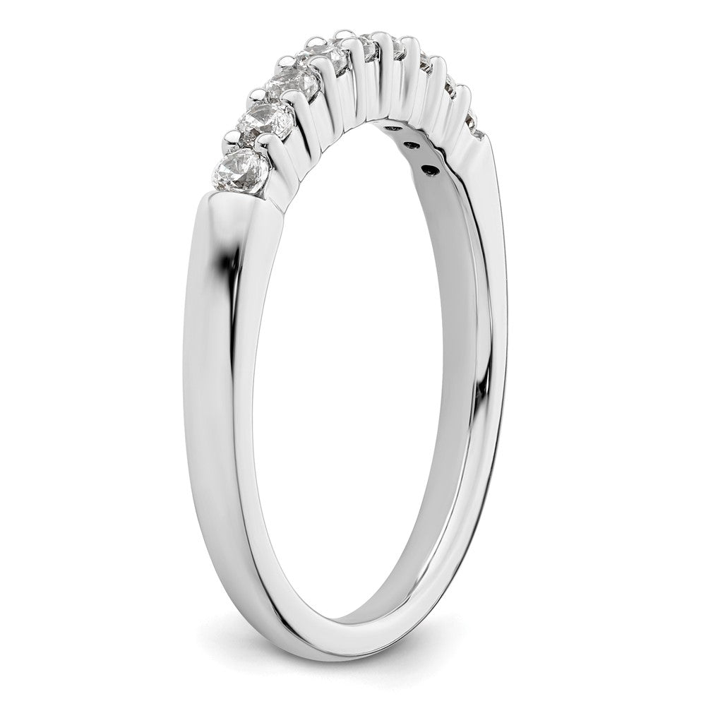 14K White Gold 9-Stone Shared Prong 1/3 carat Complete Round Diamond Band