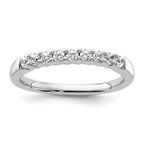 14K White Gold 9-Stone Shared Prong 1/3 carat Complete Round Diamond Band