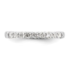 14K White Gold 9-Stone Shared Prong 1/2 carat Complete Round Diamond Band