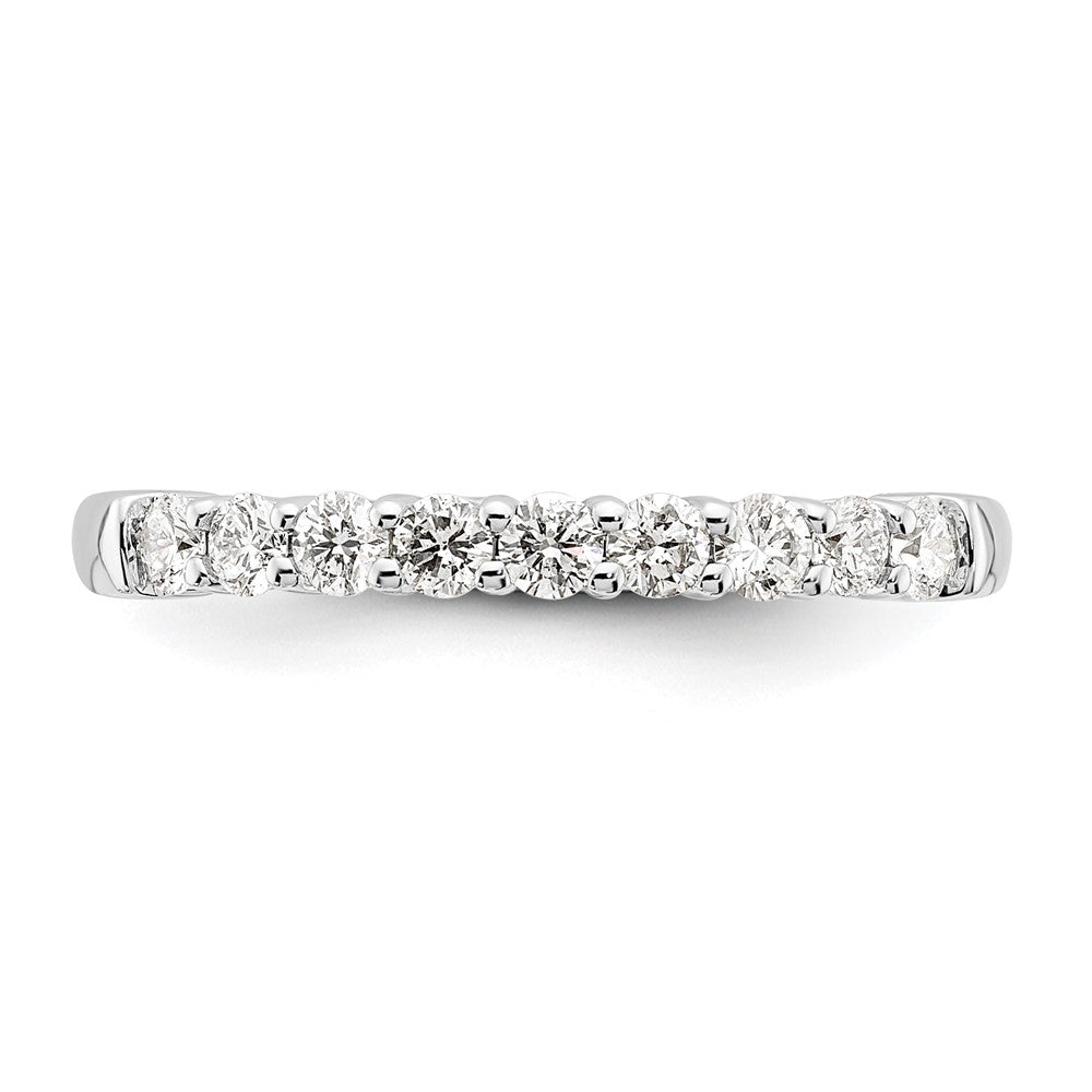14K White Gold 9-Stone Shared Prong 1/2 carat Complete Round Diamond Band