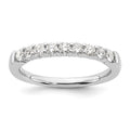 14K White Gold 9-Stone Shared Prong 1/2 carat Complete Round Diamond Band