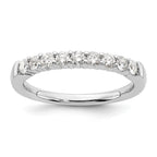 14K White Gold 9-Stone Shared Prong 1/2 carat Complete Round Diamond Band