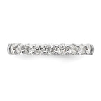 14K White Gold 9-Stone Shared Prong 3/4 carat Complete Round Diamond Band