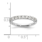 14K White Gold 9-Stone Shared Prong 3/4 carat Complete Round Diamond Band
