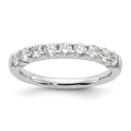 14K White Gold 9-Stone Shared Prong 3/4 carat Complete Round Diamond Band