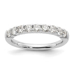 14K White Gold 9-Stone Shared Prong 3/4 carat Complete Round Diamond Band
