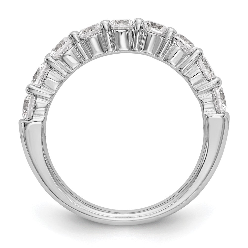 14K White Gold 9-Stone Shared Prong 1 carat Complete Round Diamond Band