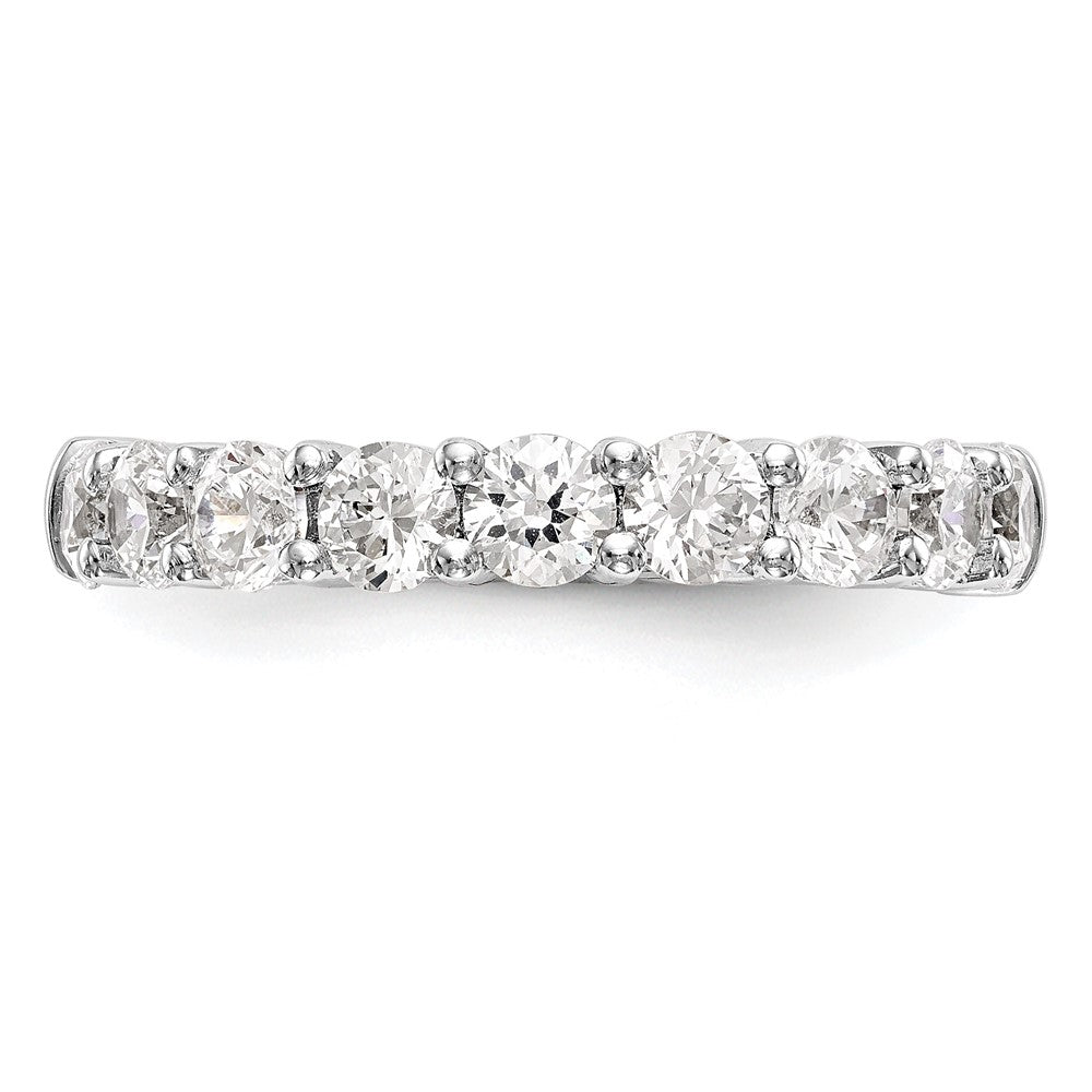14k White Gold 1 carat Lab Grown Diamond VS/SI+ G+ Nine Stone Complete Fashion band