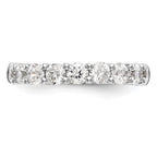14K White Gold 9-Stone Shared Prong 1 carat Complete Round Diamond Band