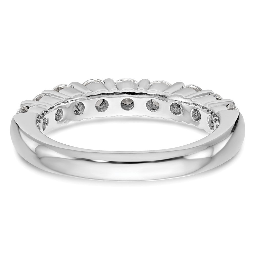 14K White Gold 9-Stone Shared Prong 1 carat Complete Round Diamond Band